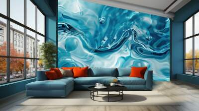 Abstract Water Ripples in Blue Wall mural