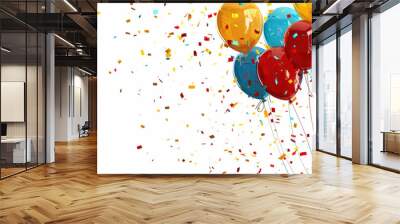 Colorful Birthday Banner with Balloons Wall mural