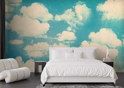 Vintage cloudy sky background Wall mural