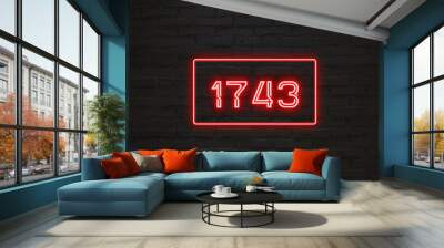 1743のネオン文字 Wall mural