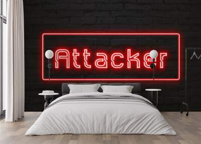 Attacker のネオン文字 Wall mural