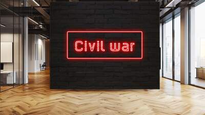 Civil war のネオン文字 Wall mural