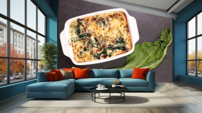 baked chard gratin with cheese and cream Wall mural