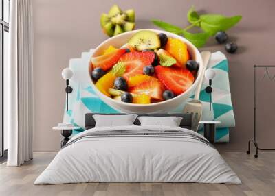 bowl of fresh fruit salad Wall mural