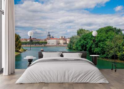 Chalon sur saone city landscape- Saone et Loire, Burgundy in France Wall mural