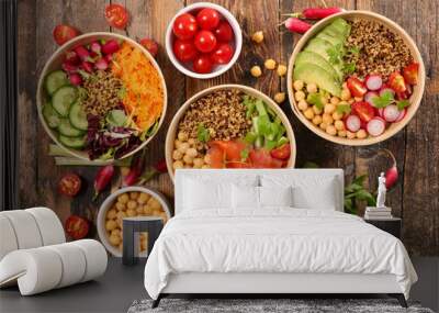 different sort of vegetable salad bowl Wall mural