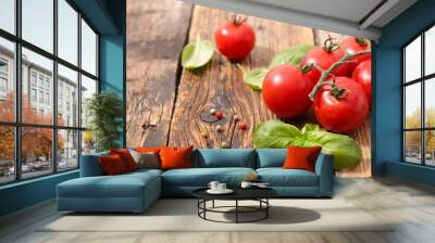 fresh tomato and basil Wall mural