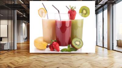 fruit juice on white background Wall mural