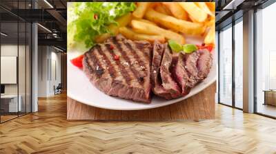 grilled beef and french fries Wall mural