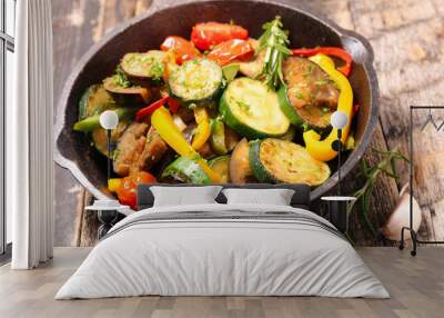 grilled vegetable and herbs, ratatouille Wall mural