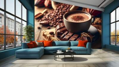 hot milk with cocoa Wall mural