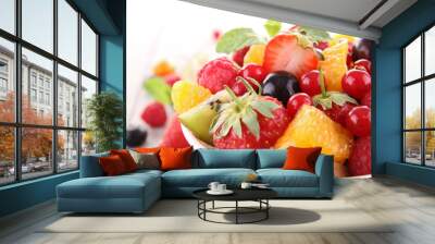 isolated fruit salad Wall mural