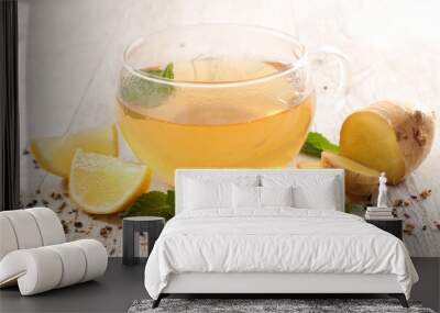 lemon and ginger tea mug Wall mural