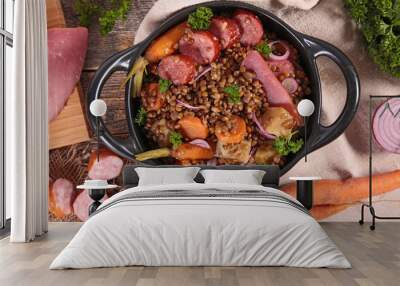 lentils with sausage and vegetable Wall mural