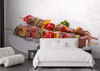 plate of beef kebab Wall mural