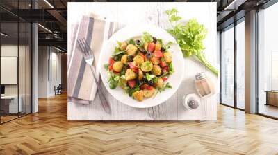 potato salad with tomato and olive Wall mural