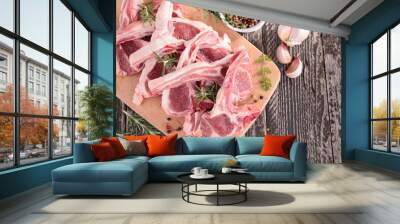 raw lamb meat Wall mural