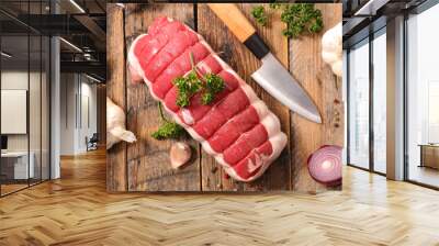 raw roast beef Wall mural