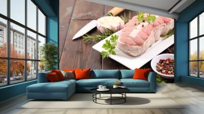 raw roast veal and ingredient Wall mural