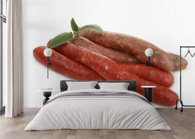 saucisses et merguez sur fond blanc Wall mural