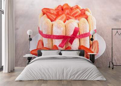 strawberry cake Wall mural