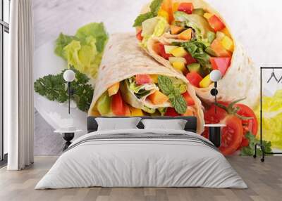 tortilla wrap with vegetables Wall mural