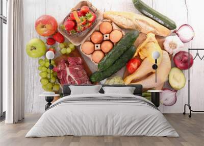 variety of raw food Wall mural