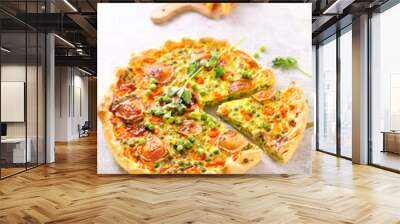 vegetable quiche with carrot and pea Wall mural