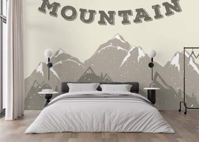 Mountain Poster with Quote Wall mural