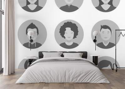 Set of people avatar in style flat design Wall mural