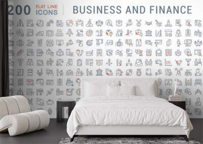 Set Vector Line Icons of Business and Finance. Wall mural