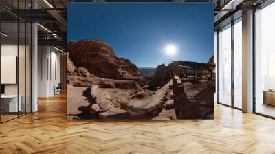 High Resolution 360 Panoramic HDR Images Taken in Petra (Wadi Mousa) and it's most famous historical landmarks, Suitable for AR VR or creating textures for desert environment Wall mural