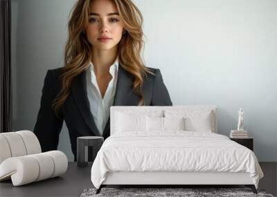 Confident Business woman in a Stylish Suit Wall mural