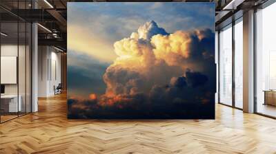 majestic sky with clouds and sun Wall mural