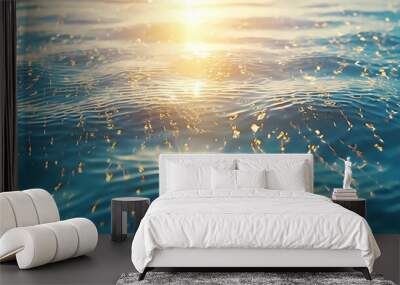 Abstract and blurred ocean with defocused lights Wall mural