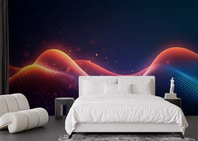 Abstract curve background, dynamic waves Wall mural