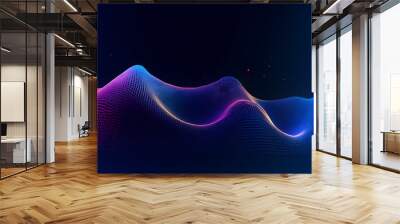 Abstract digital gradient background with shiny screen texture Wall mural