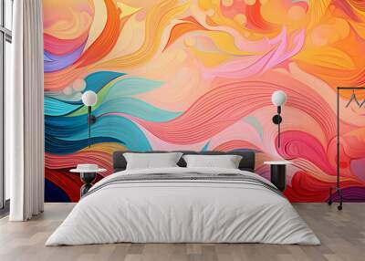 Beautiful abstract artistic colorful pattern background Wall mural