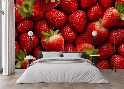 Close-up strawberries, fresh ripe strawberries Wall mural