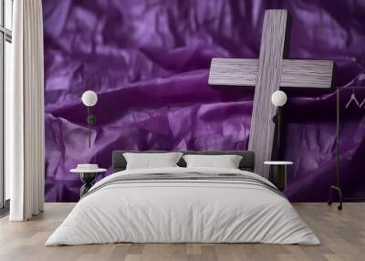 Cross background with copy space, Christian cross Wall mural