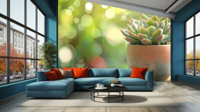 Succulent potted plants Wall mural