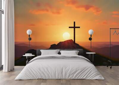 The Holy Cross symbolizes the death and resurrection of Jesus Christ Wall mural