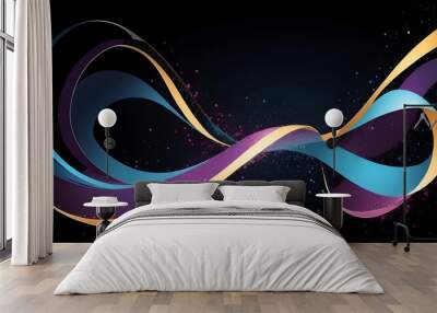 Black background with a soft, ethereal light flowing through the center. Wall mural