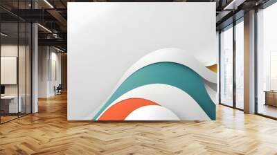 Modern Trendy Abstract Design background graphic resource, white background with color details Wall mural