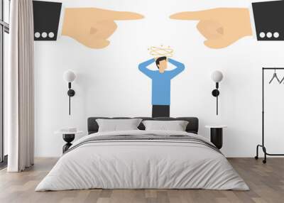 Choosing between 2 choices, make decision to the left or right. Flat vector illustration.

 Wall mural