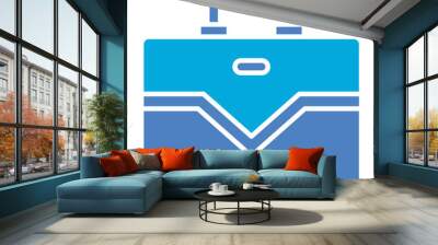 Briefcase Glyph Two Color Icon Wall mural