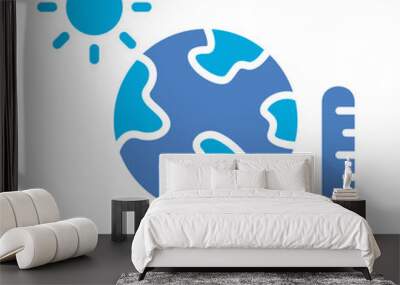 Climate Change Glyph Two Color Icon Wall mural