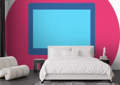 Monitor Multicolor Circle Flat Icon Wall mural