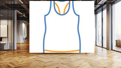 Sleeveless Shirt Blue And Orange Line Icon Wall mural