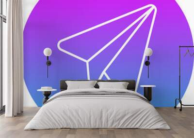 Telegram Gradient Circle Line Inverted Icon Wall mural